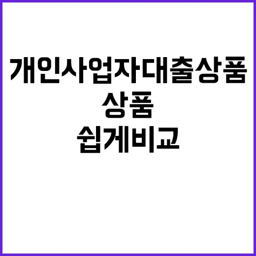 개인사업자 대출상품…