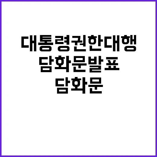 대통령 권한대행 중…