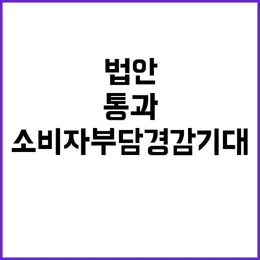 법안 통과! 소비자…