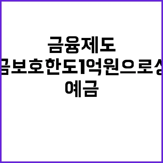 예금보호 한도 1억…