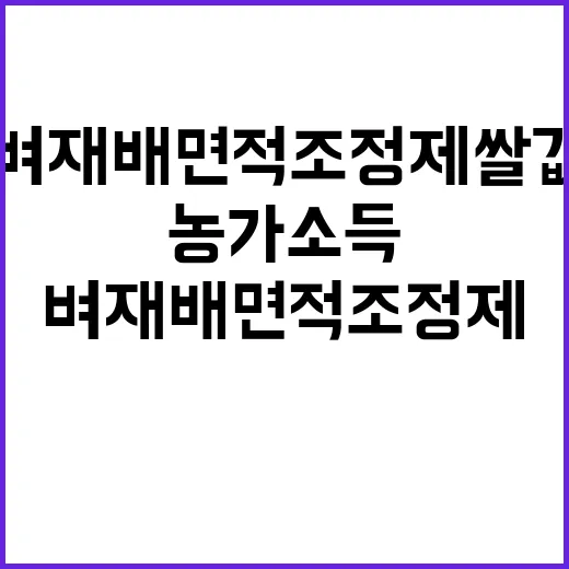 벼 재배면적 조정제…