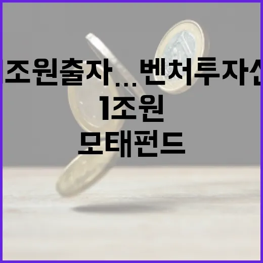 모태펀드 1조원 출자…벤처투자 선순환 지원 확인!