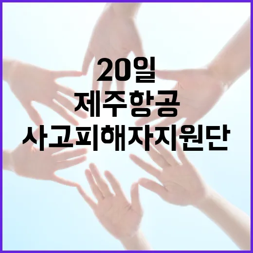 제주항공 사고 피해자 지원단 20일 출범 소식!