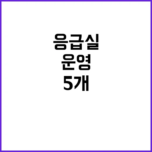 응급실 운영 현황 406개 5개만 중단!