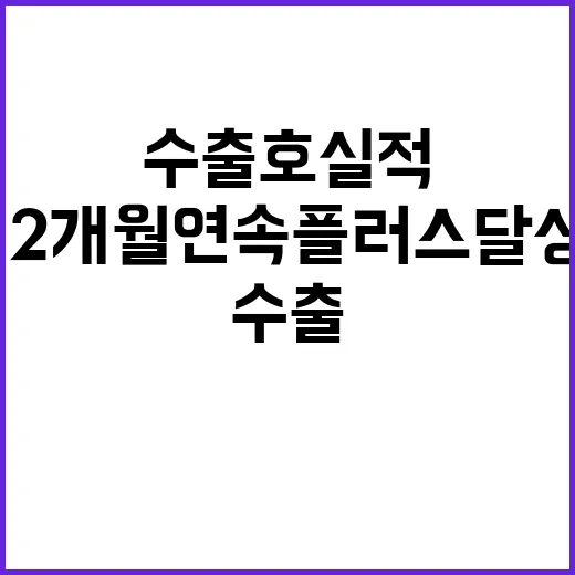 수출 호실적 12개월 연속 플러스 달성 예고!