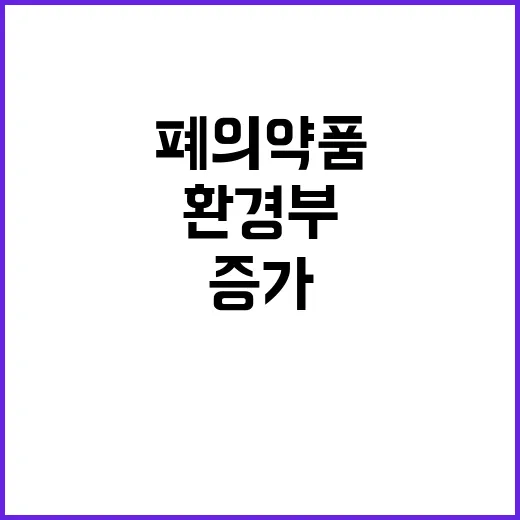 폐의약품 증가 이유…