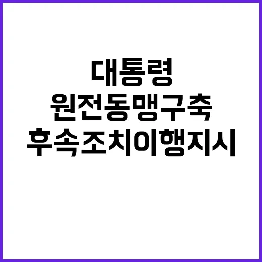 원전동맹 구축 윤 대통령 후속조치 이행 지시!