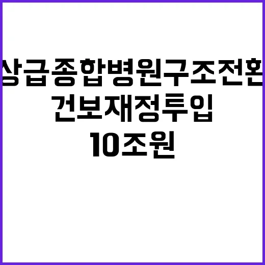 상급종합병원 구조전환 10조 원 건보재정투입!