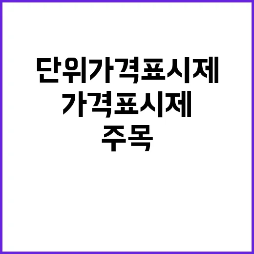 단위가격표시제 소비…