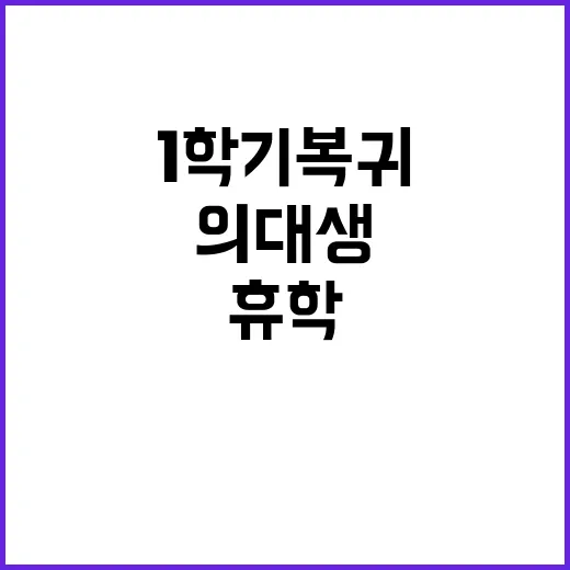 의대생 ‘제한적 휴…