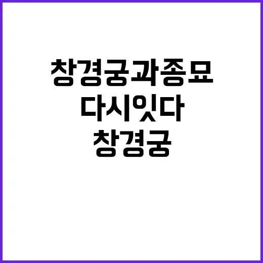 창경궁과 종묘 갈라…