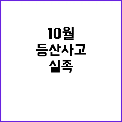 10월 등산사고 증…