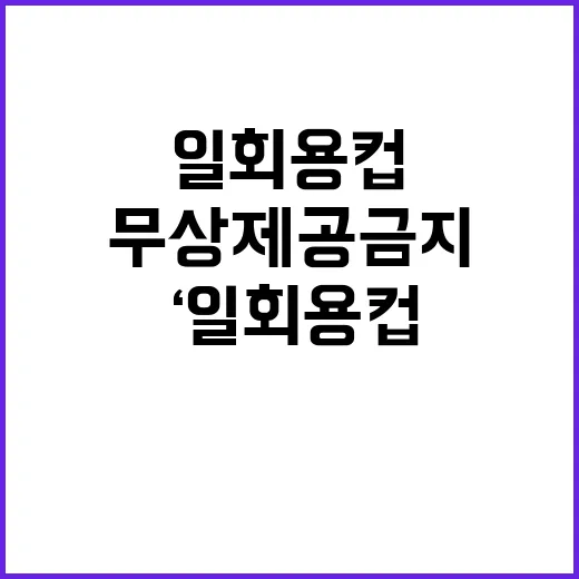 ‘일회용컵’ 무상 제공 금지 실상은 이렇다!