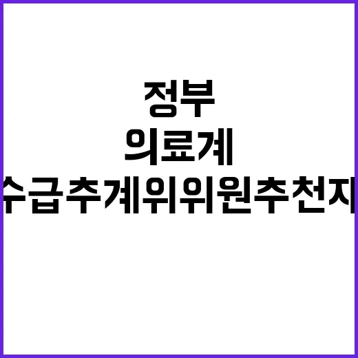 의료계 정부의 인력…