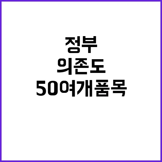 위기대응 액션플랜 정부의 50여개 품목 의존도!