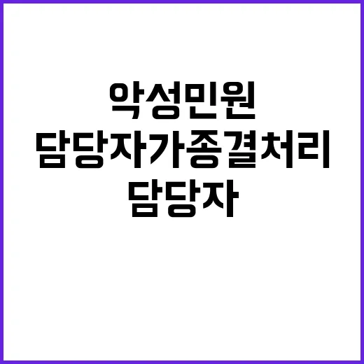 악성 민원 담당자가 종결 처리하는 법 공개!