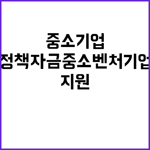 중소기업 정책자금 중소벤처기업에 집중 지원 예정!