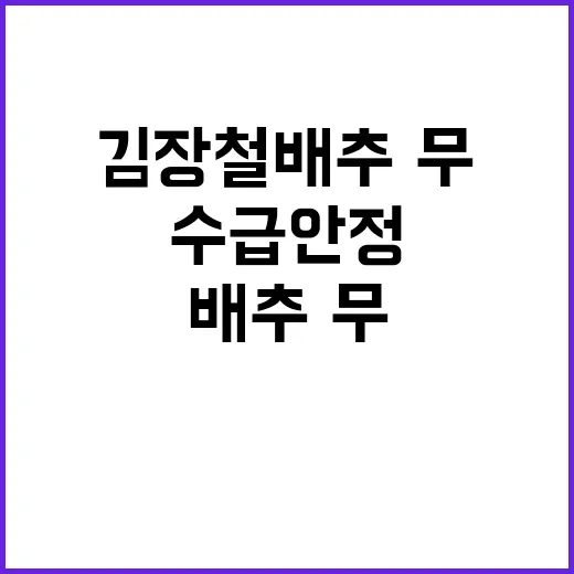 “김장철 배추·무 수급 안정과 전망 모두 확인!”