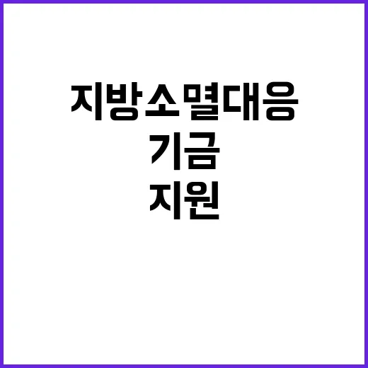 기금 지방소멸대응에…