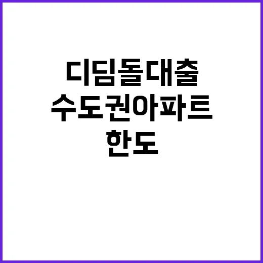 디딤돌대출 한도 수도권 아파트 대책 변화 예고!