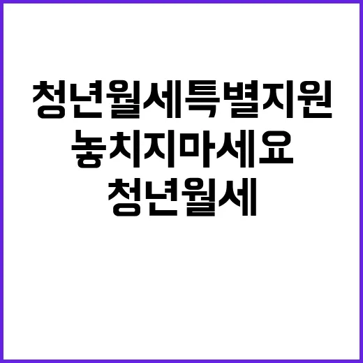 청년월세 특별지원 …