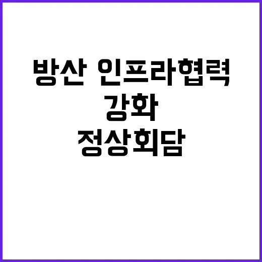 정상회담 방산·인프라 협력 강화 선언문 채택!