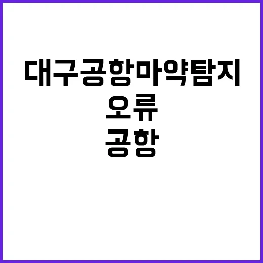 관세청 “대구공항 마약탐지 오류 사실 아니다!”