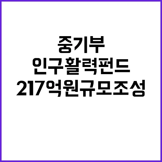 인구활력펀드 중기부…