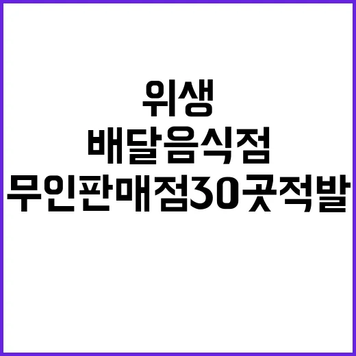 위생 점검 배달음식…