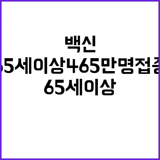 백신 65세 이상 …