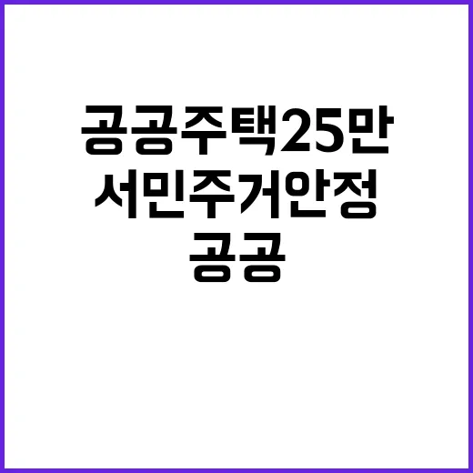 공공주택 25만 호 서민 주거 안정 추진 예고!