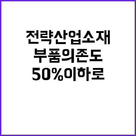 전략산업 소재·부품 의존도 50% 이하로 급감!