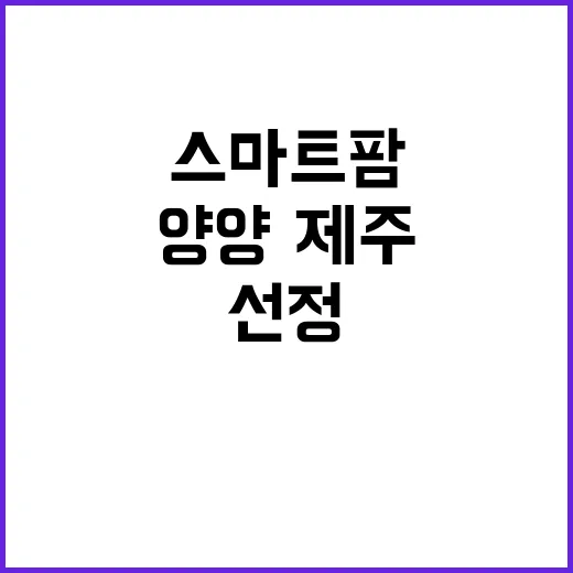 스마트팜 양양·제주 임대형 추가 선정 소식!