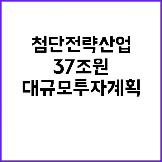 37조 원 내년 첨단전략산업 대규모 투자 계획!