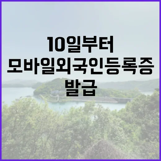 모바일 외국인등록증 10일부터 발급 시작!