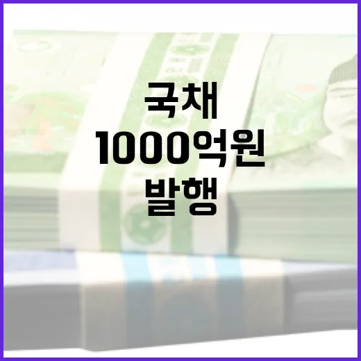 국채 발행 1000억 원 청약 정보 공개!