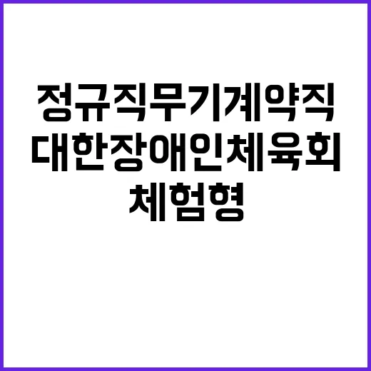 대한장애인체육회 2024년 제3차 채용공고(일반직, 무기계약직, 기간제계약직, 청년인턴(체험형))