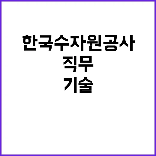 [한국수자원공사] 부산울산경남지역협력단 창원현대화사업소 특수직(기술관리_건설사업) 채용 공고