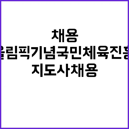 서울올림픽기념국민체육진흥공단 전임직(단기업무) 스포츠지도사B(산악) 채용 공고 