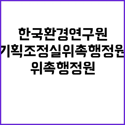 [한국환경연구원] 기획조정실 위촉행정원(대체인력) 채용(대외협력 및 성과확산)