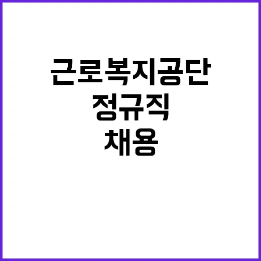 근로복지공단 정규직…