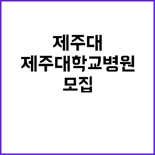 제주대학교병원 비정…