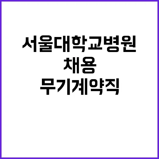 서울대학교병원 블라인드 직원채용 (무기계약직) 공고 (장애인 특별우대)