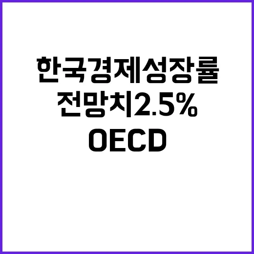 한국 경제성장률 OECD 전망치 2.5%와 2.2%!