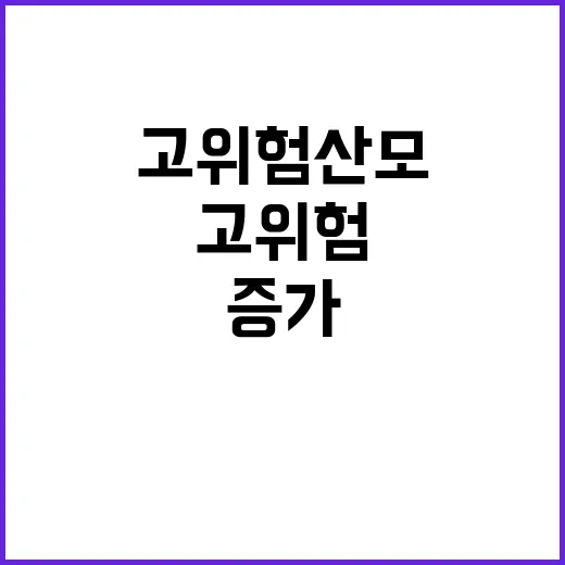 고위험 산모 병원급 입원률 증가 이유는?