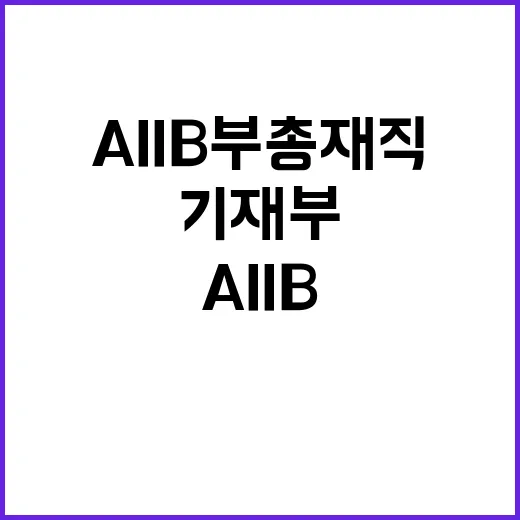 AIIB 부총재직 …