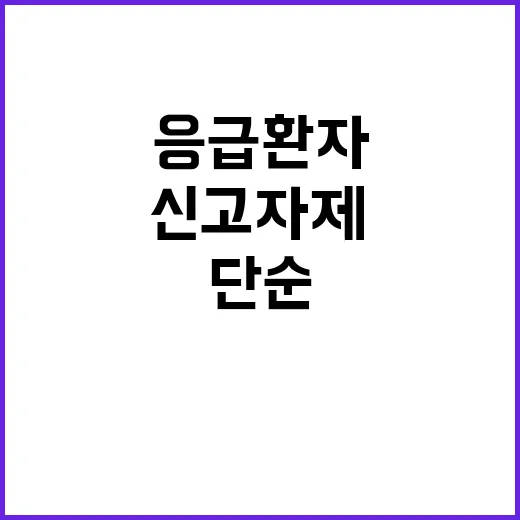 응급환자 협조 단순 치통 신고 자제 요청!