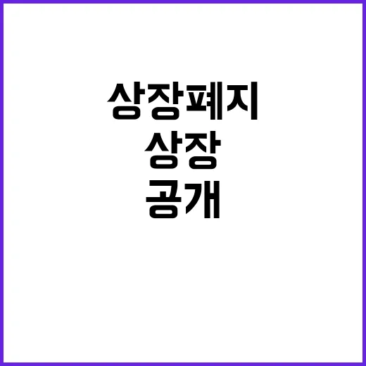 상장폐지 제도 금융…