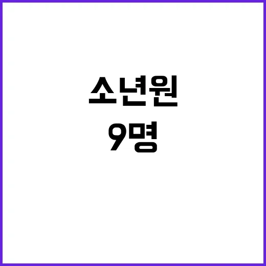 우범행위 소년원 입원 비중은 단 9명!