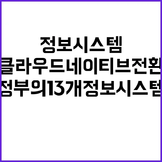 클라우드 네이티브 전환 정부의 13개 정보시스템 변화!